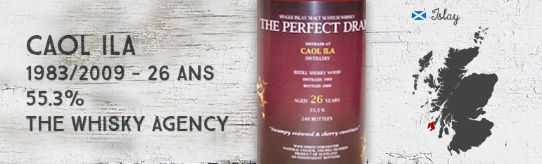 Caol Ila 1983/2009 – 26yo – 55,3 % – The Whisky Agency The Perfect Dram