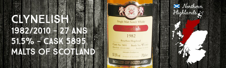 Clynelish 1982/2010 – 27yo – 51,5 % – Cask 5895 – Malts of Scotland