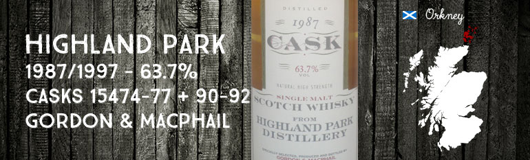 Highland Park 1987/1997 – 9yo – 63,7 % – cask 15474-15477 15490-15492 – Gordon & MacPhail