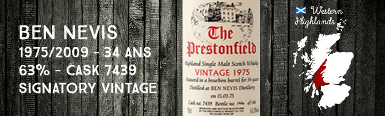 Ben Nevis 1975/2009 – 34yo – 63 % – Cask 7439 – Signatory Vintage The Prestonfield