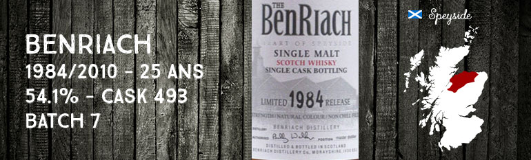 Benriach 1984/2010 – 25yo – 54,1 % – Cask 493 – Batch 7 – OB