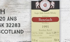Benriach 1991/2011 - 20yo - 51,6 % - Cask 32283 – Malts of Scotland