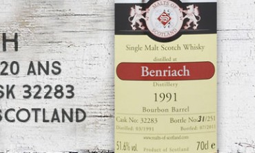 Benriach 1991/2011 - 20yo - 51,6 % - Cask 32283 – Malts of Scotland