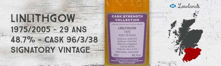 Linlithgow 1975/2005 – 29yo – 48,7 % – Cask 96/3/38 – Signatory Vintage Cask Strength