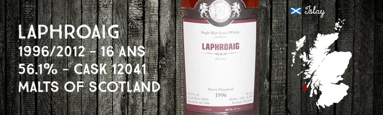 Laphroaig 1996/2012 – 16yo – 56,1% – cask 12041 – Malts of Scotland