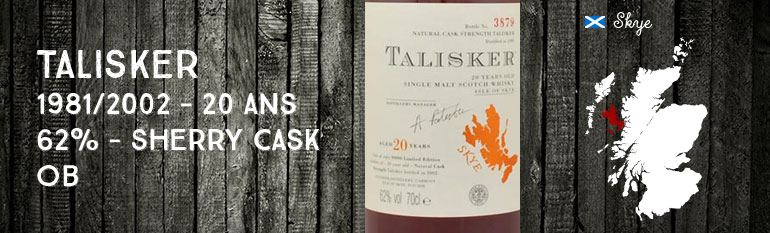 Talisker – 1981/2002 – 20yo – 62% – OB Sherry Cask