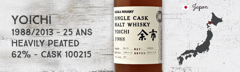 Yoichi 1988/2013 Heavily Peated – 25yo – 62 % – Cask 100215 – OB 