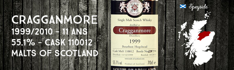 Cragganmore 1999/2010 – 11yo – 55,1 % – Cask 110012 –  Malts of Scotland
