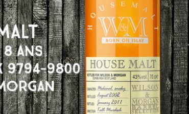 House Malt Born on Islay - 2002/2011- 8yo - 43 % - Cask 9794-9800 - Wilson & Morgan UD