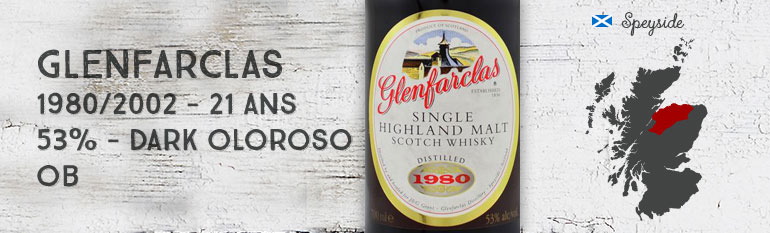 Glenfarclas 1980/2002 – 21yo – 53 % – Dark Oloroso – OB – Imported by Fillers Graanstokerij N.V/S.A