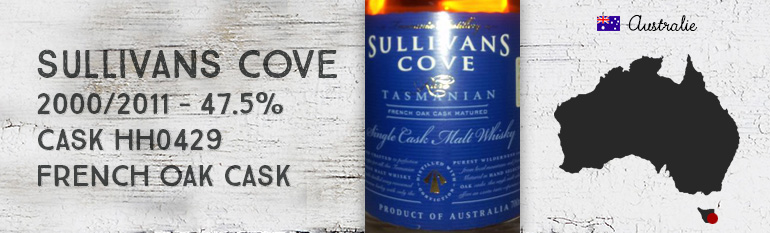 Sullivans Cove – 2000/2011 – 47,5 % – Cask HH0429 – Single Cask French Oak Cask – OB