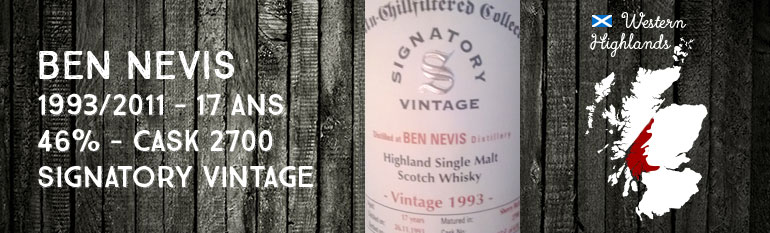 Ben Nevis – 1993/2011 – 17yo – 46% – Cask 2700 – Signatory Vintage Un-Chillfiltered Collection