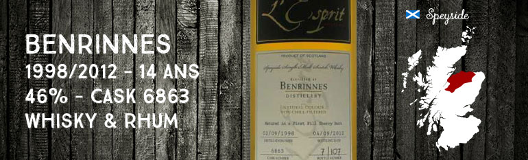 Benrinnes – 1998/2012 – 14yo – 46% – cask 6863 – Whisky & Rhum L’esprit