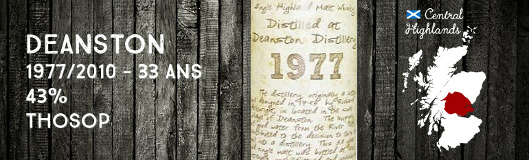 Deanston – 1977/2010 – 33yo – 43% – Thosop Handwritten Label