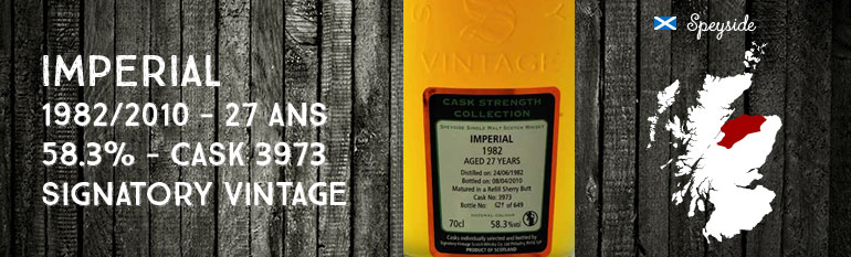 Imperial – 1982/2010 – 27yo – 58,3 % – cask 3973 – Signatory Vintage Cask Strength