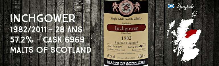 Inchgower 1982/2011 – 28yo – 57,2 % – Cask 6969 – Malts of Scotland