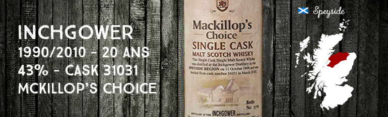 Inchgower 1990/2010 – 20yo – 43 % – cask 31031 – MacKillop’s Choice