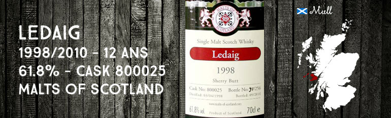 Ledaig – 1998/2010 – 12yo – 61,8% – Cask 800025 – Malts of Scotland