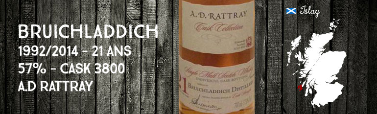 Bruichladdich – 1992/2014 – 21yo – 57% – Cask 3800 – A.D Rattray