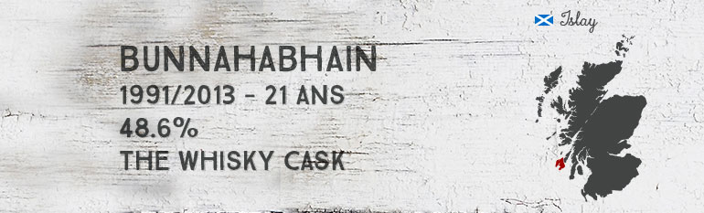 Bunnahabhain – 1991/2013 – 21yo – 48,6% – The Whisky Cask