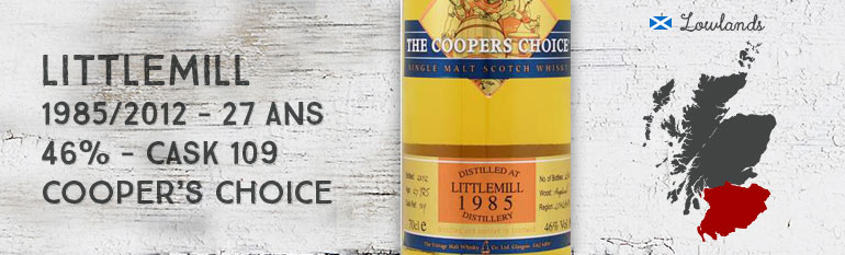 Littlemill – 1985/2012 – 27yo – 46% – Cask 109 – The Vintage Malt Whisky Co Ltd. The Cooper’s Choice