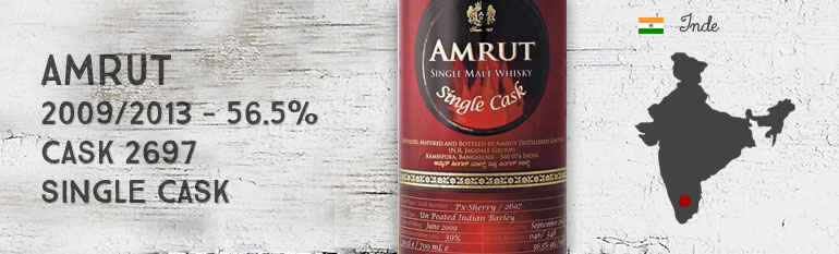 Amrut – 2009/2013 – Single Cask – 56,5% – Cask 2697 – OB