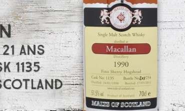 Macallan - 1990/2011 - 21yo - 51,5% - Cask  1135 - Malts of Scotland