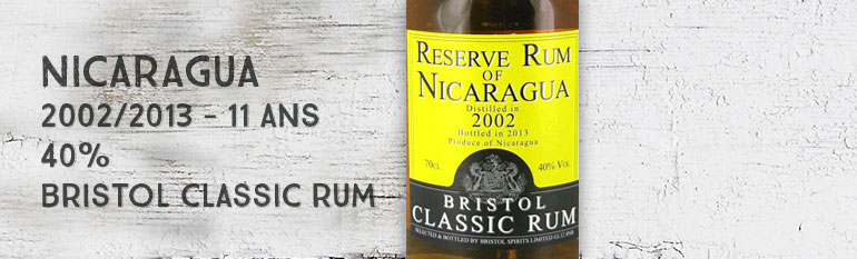 Reserve Rum of Nicaragua – 2002/2013 – 11yo –  40% – Bristol Classic Rum