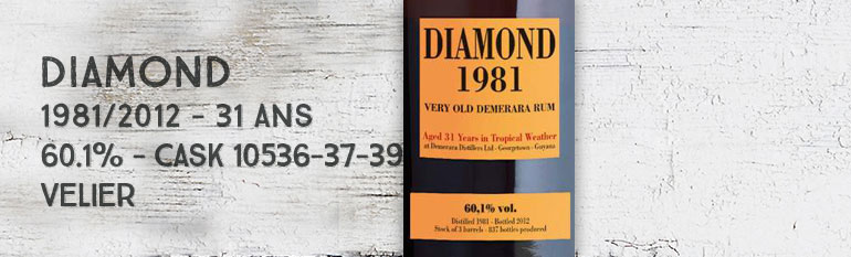 Diamond – 1981/2012 – 31yo – 60,1% – Casks 10536-37-39 – Velier – Guyana