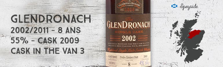 Glendronach 8yo – 2002/2011 – OB for « Cask in a van 3 » – 55%