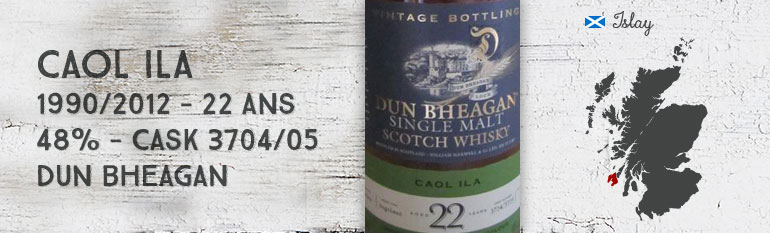 Caol Ila – 1990/2012 – 22 yo – 48% – casks 3704/3705 – Dun Bheagan