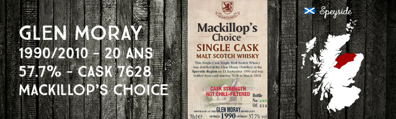 Glen Moray – 1990/2014 – 23yo – 57,7% – Cask 7628 –  MacKillop’s Choice