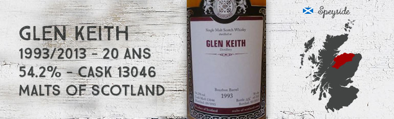 Glen Keith – 1993/2013 – 20yo – 54,2% – Cask 13046 – Malts Of Scotland