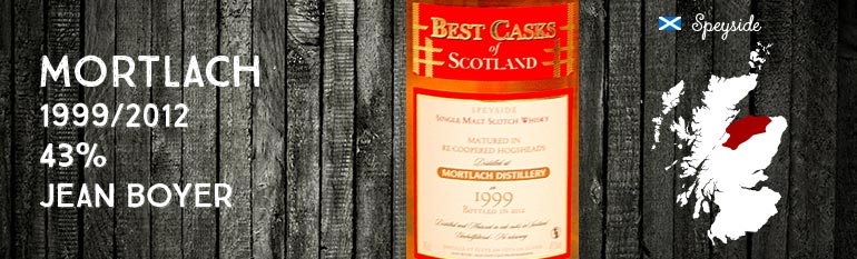 Mortlach – 1999/2012 – 43% – Jean Boyer Best Casks of Scotland