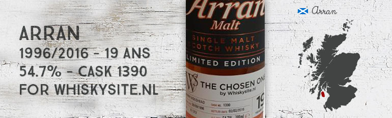 Arran – 1996/2016 – 19yo – 54,7% – Cask 1390 – OB for Whiskysite.nl