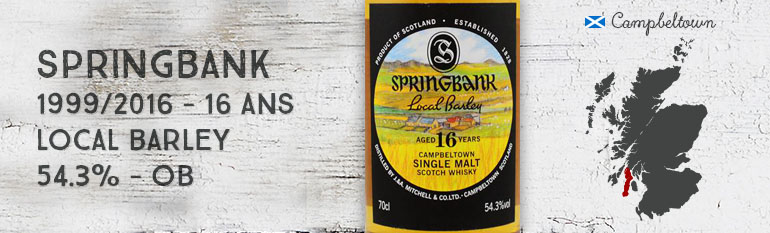 Springbank – 1999/2016 – 16yo – Local barley – 54,3% – OB