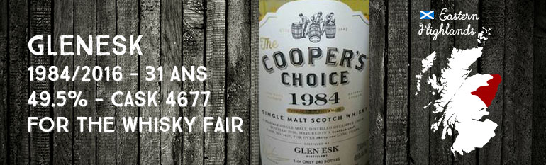Glen Esk – 1984/2016 – 31yo – Cask 4677 – 49,5% – Cooper’s Choice for The Whisky Fair