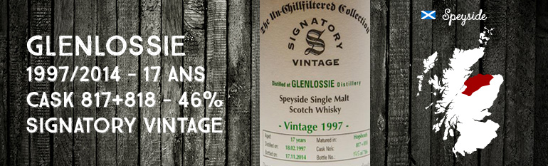 Glenlossie – 1997/2014  – 17yo – Cask 817 + 818 – 46% – Signatory Vintage – The Un-Chillfiltered Collection