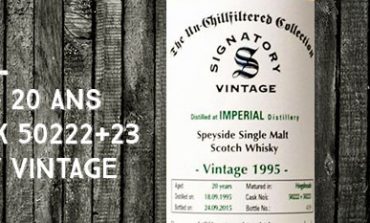 Imperial - 1995/2015 - 20yo - 46% - Cask 50222+23 - Signatory Vintage - The Un-chillfiltered Collection