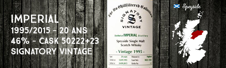 Imperial – 1995/2015 – 20yo – 46% – Cask 50222+23 – Signatory Vintage – The Un-chillfiltered Collection
