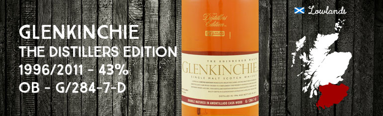 Glenkinchie – The Distillers Edition – 1996/2011 – Amontillado Cask Wood – 43% – OB – G/284-7-D