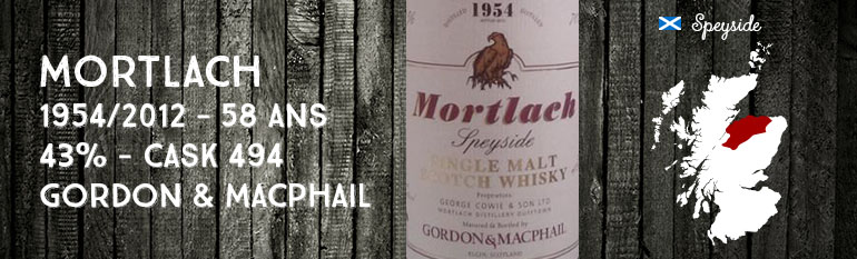 Mortlach – 1954/2012 – 58yo – 43% – Cask 494 – Gordon & MacPhail – Rare Old