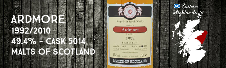 Ardmore – 1992/2010 – 49,4% – Cask 5014 – Malts of Scotland