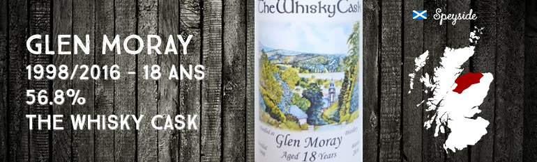 Glen Moray – 1998/2016 – 18yo – 56.8% – The Whisky Cask