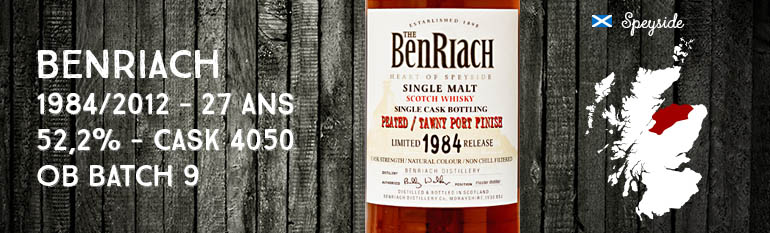 Benriach – 1984/2012 – 27yo – 52,2% – Cask 4050 – Single Cask Peated – Tawny Port Finish – OB – Batch 9