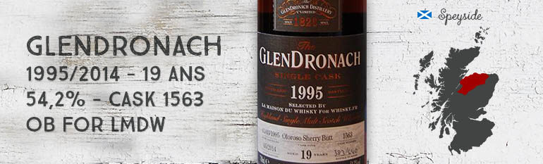 Glendronach 1995/2014 19yo 54,2% Cask 1563 OB  for La Maison Du Whisky