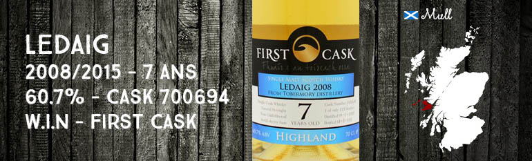 Ledaig – 2008/2015 – 7yo – 60,7% – Cask 700694 – Whisky Import Nederland – First Cask