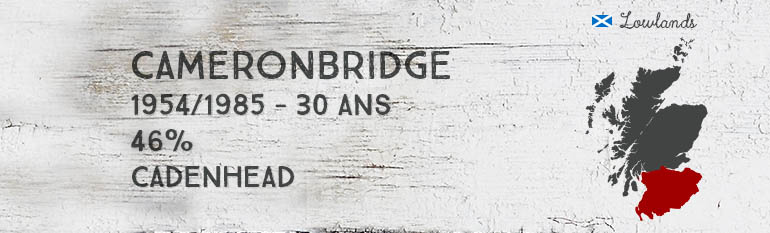 Cameronbridge – 1954/1985 – 30yo – 46% – Cadenhead – Dumpy Bottle