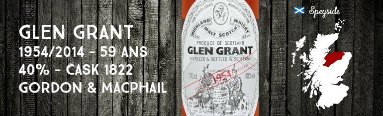 Glen Grant – 1954/2014 – 59yo – 40% – Cask 1822 – Gordon & MacPhail – Rare Vintage
