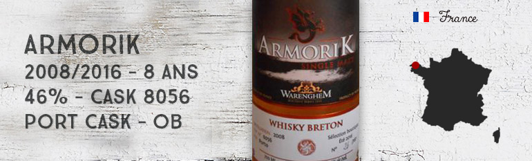 Armorik – 2008/2016 – 8yo – 46% – Cask 8056 – Port Cask – OB